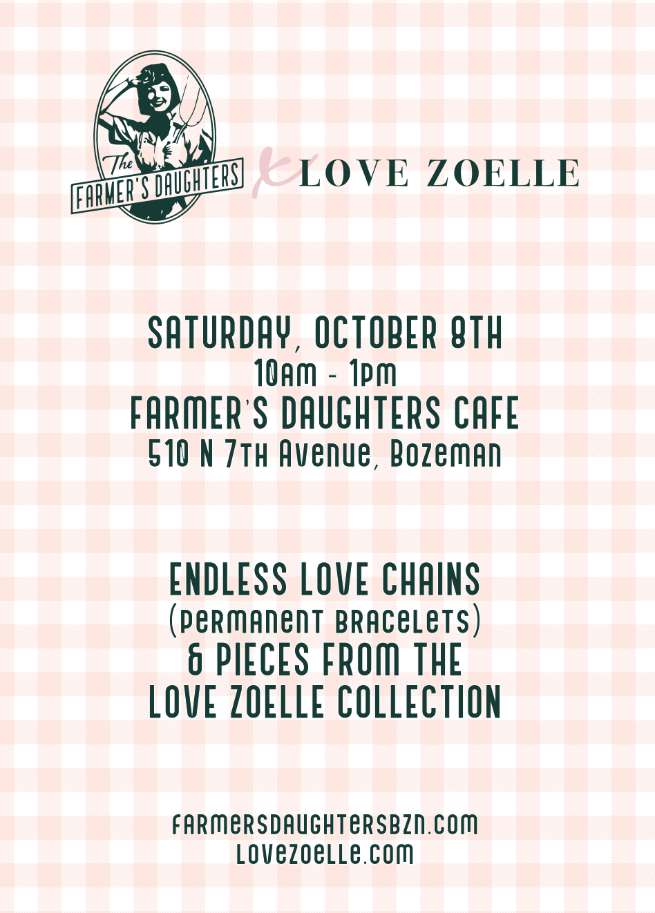 FARMER'S DAUGHTER CAFE / OCT. 8TH 10-2PM