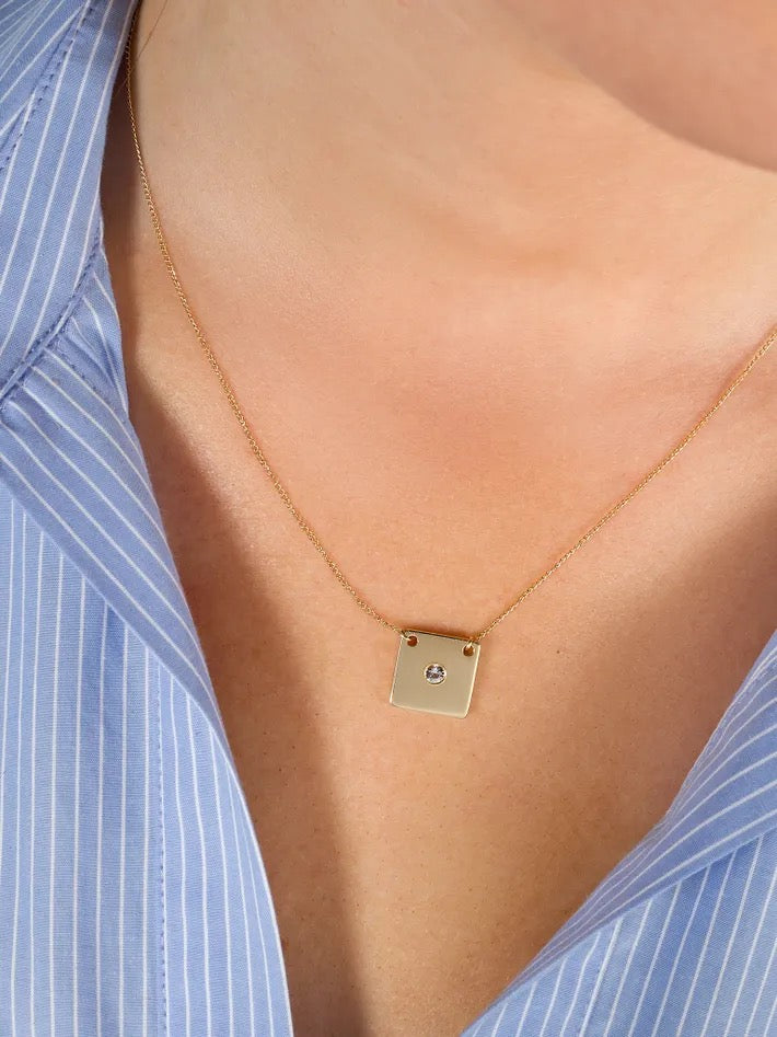 SQUARE DIAMOND NECKLACE
