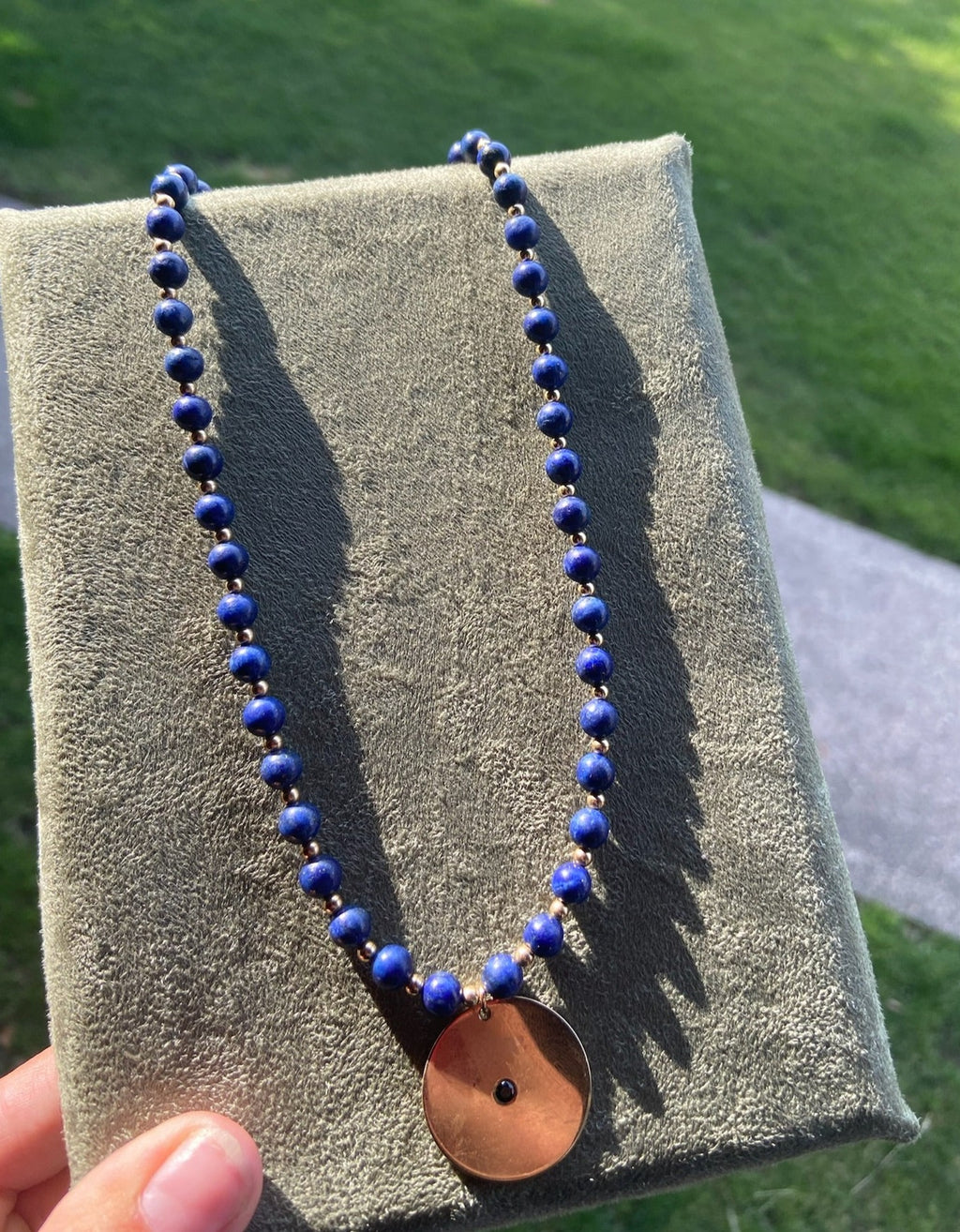 LAPIS DISK NECKLACE