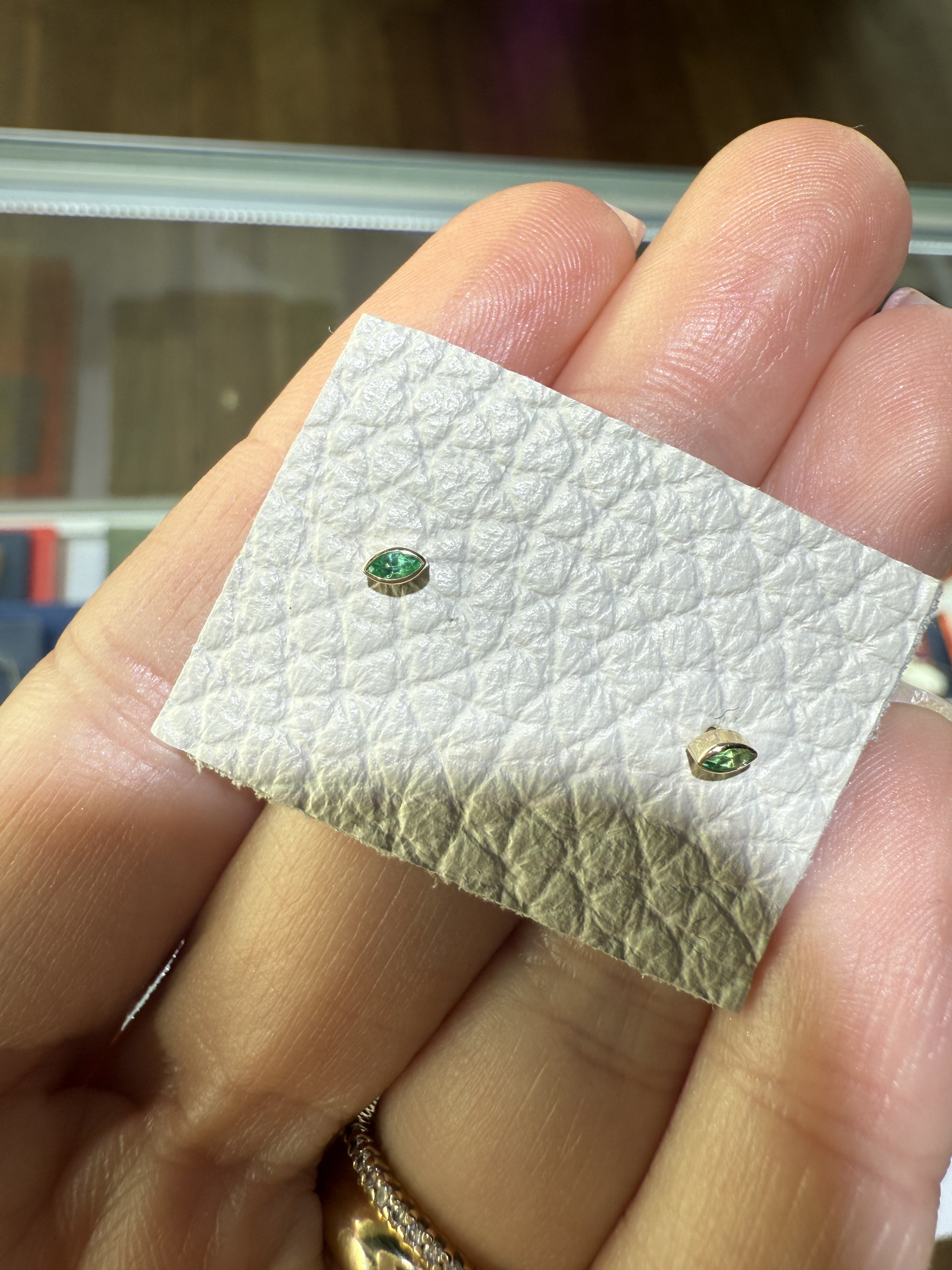 MARQUISE EMERALD STUDS