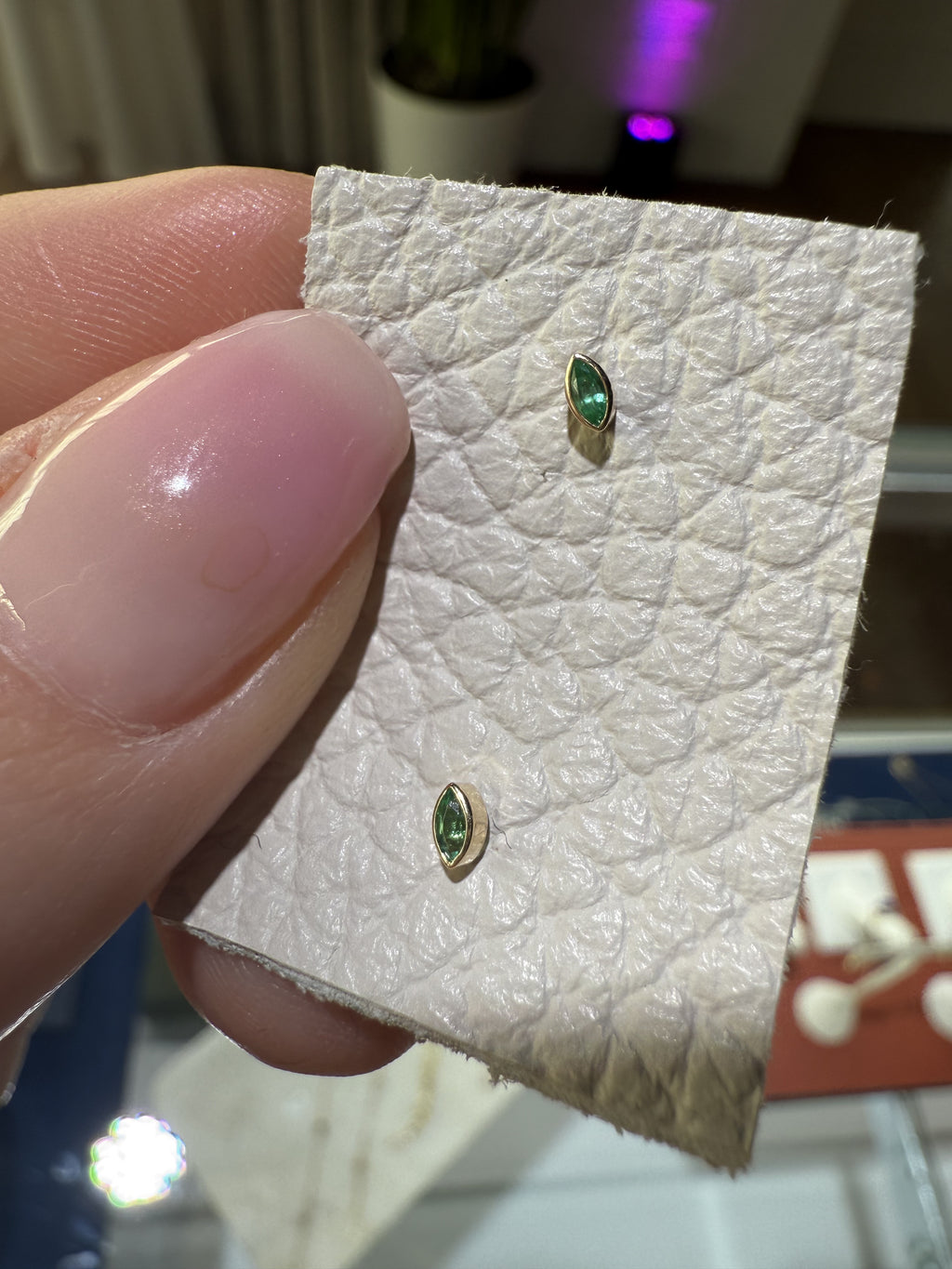 MARQUISE EMERALD STUDS