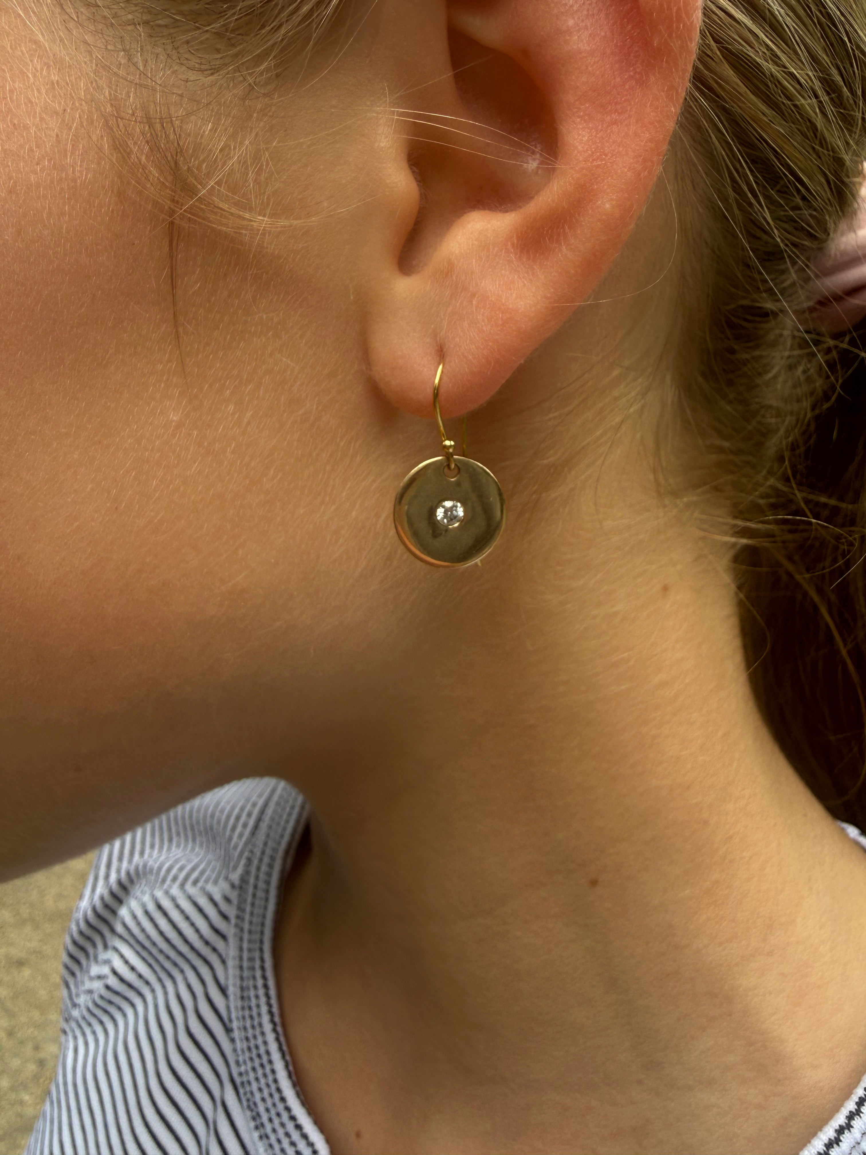 DIAMOND DISK EARRINGS