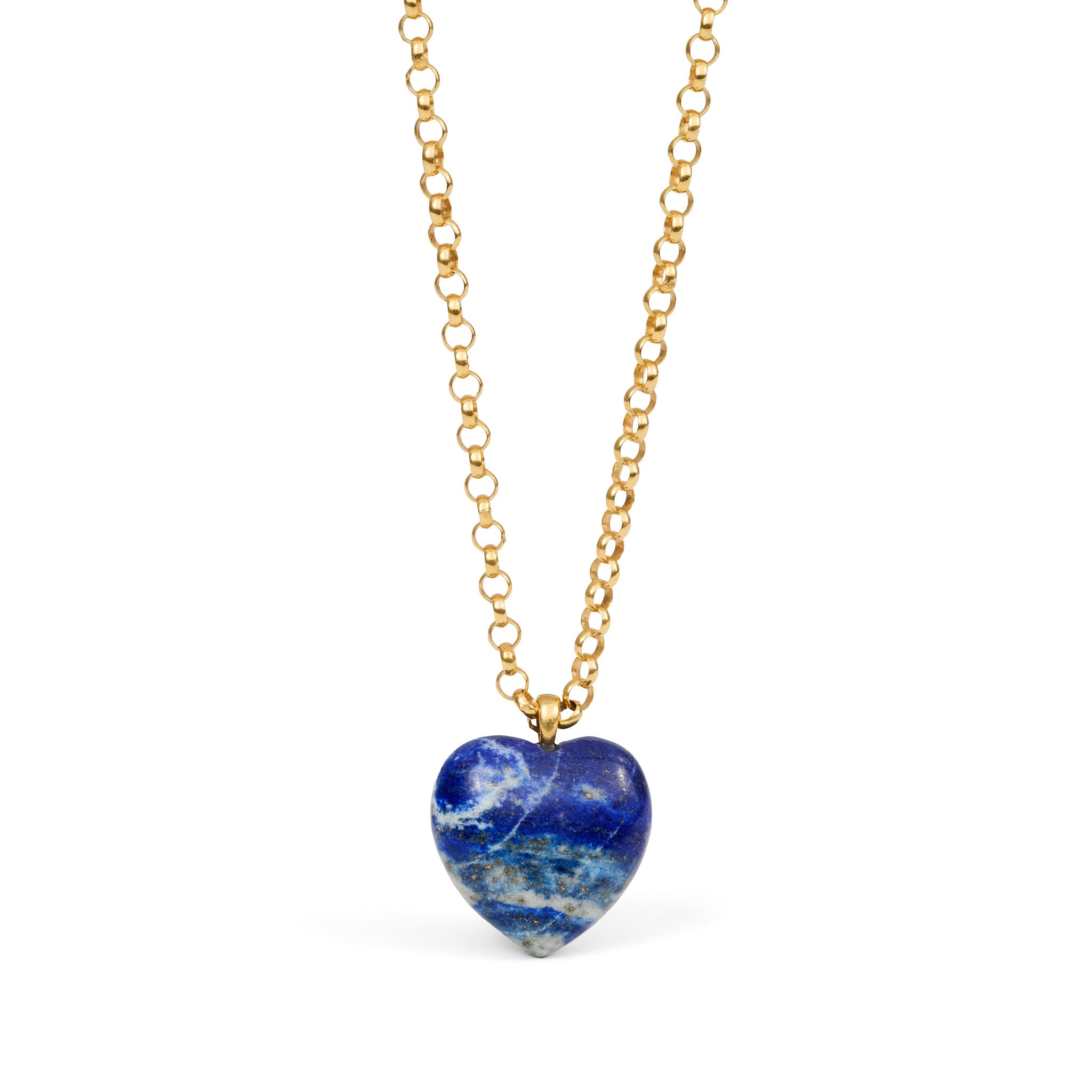 LAPIS HEART PUFF NECKLACE