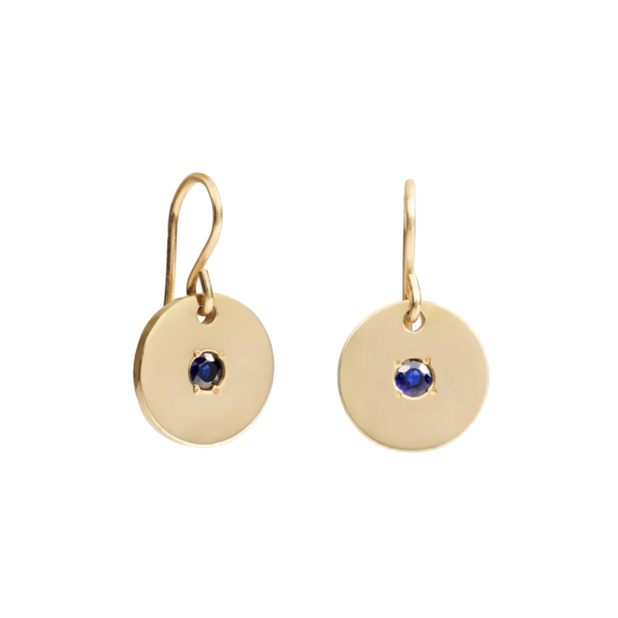 SAPPHIRE DISK EARRINGS