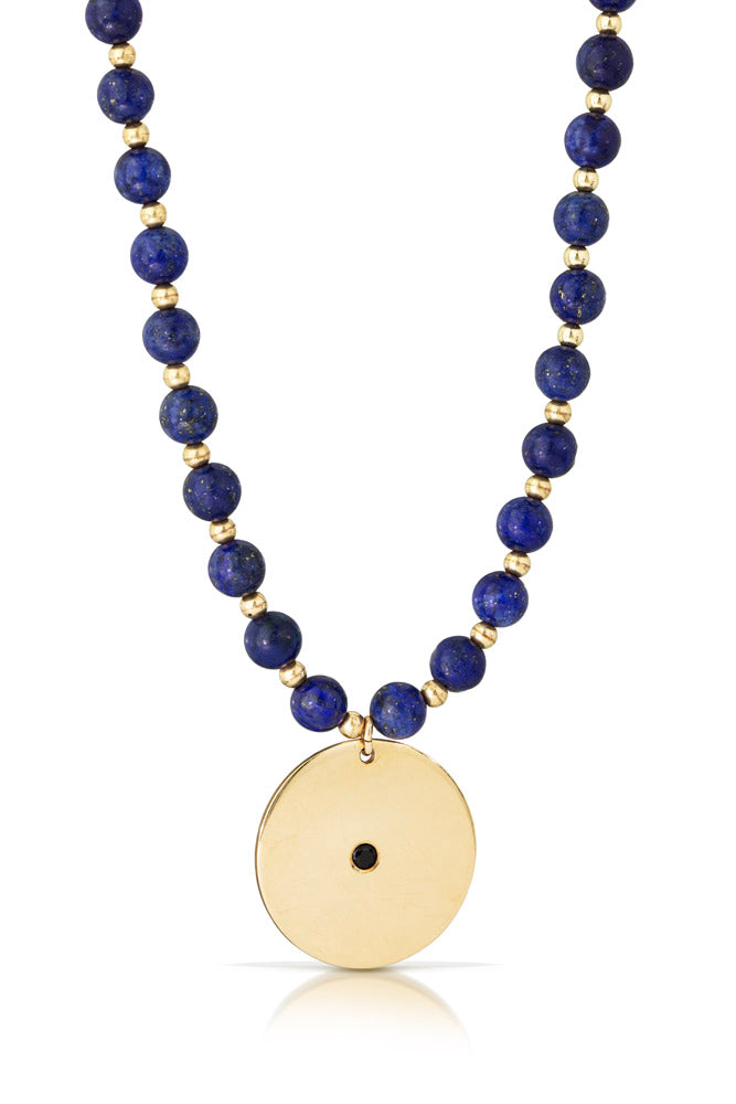 925 Silver Men's Necklace Natural Lapis Lazuli Beads - Temu