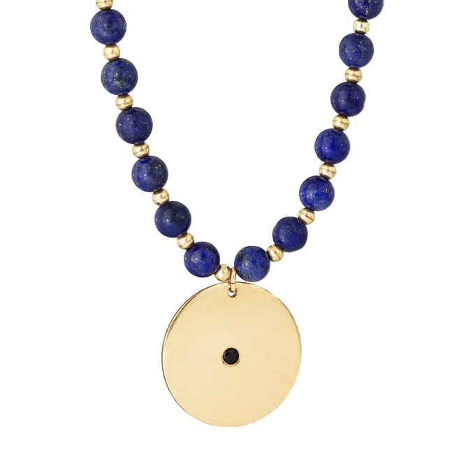 LAPIS DISK NECKLACE