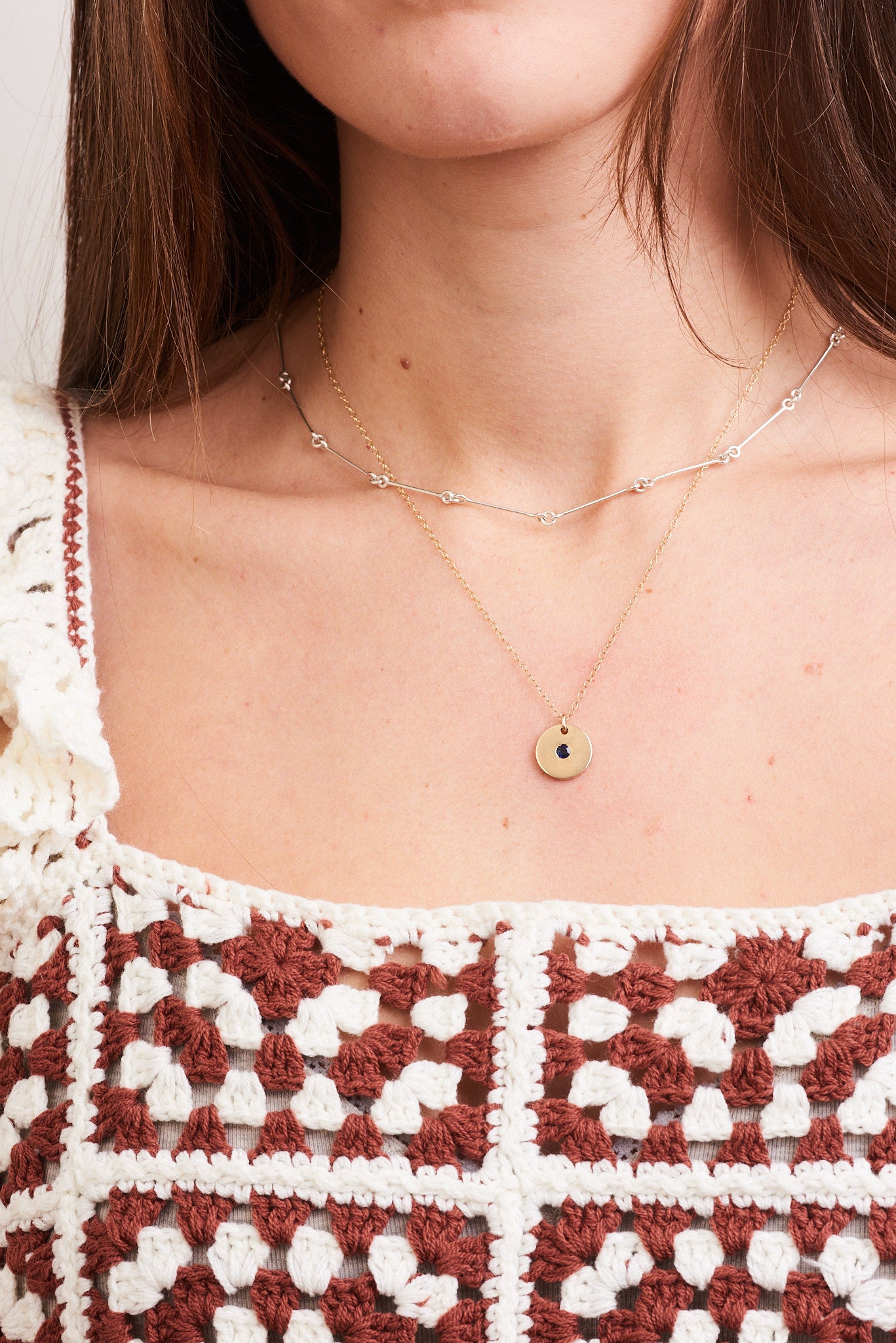 SAPPHIRE DISK NECKLACE
