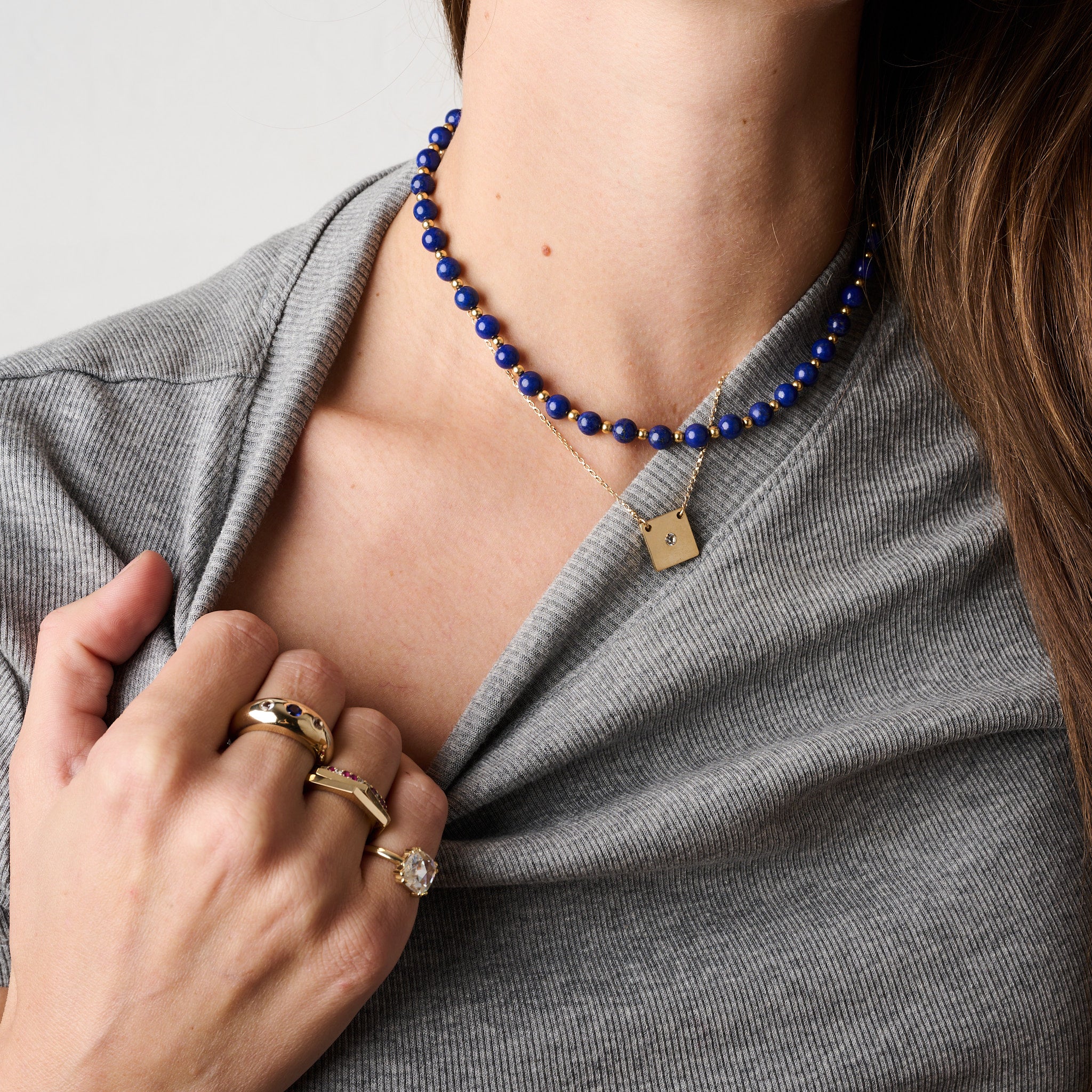 SQUARE DIAMOND NECKLACE