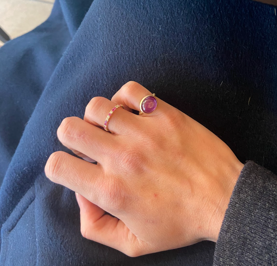 AMETHYST PINKY RING