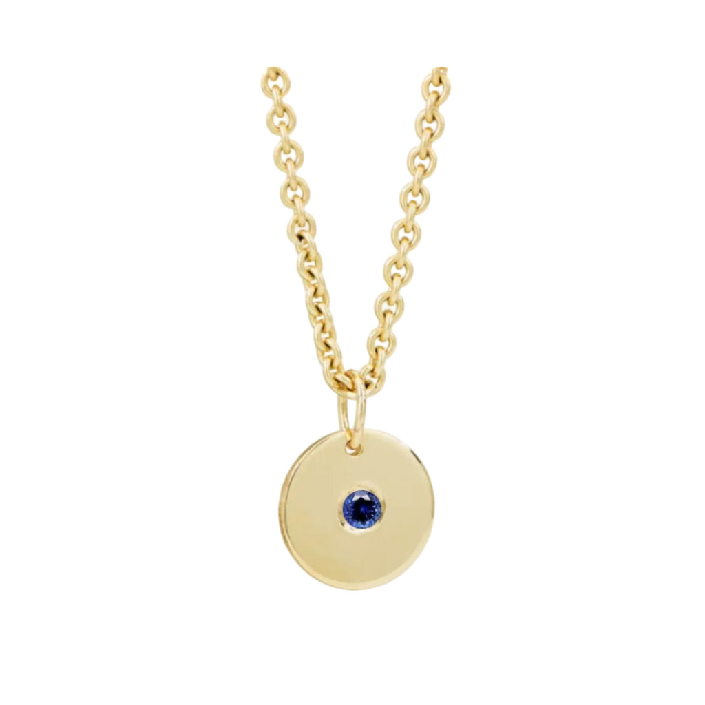 SAPPHIRE DISK NECKLACE