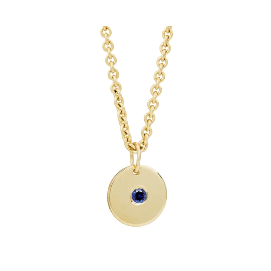SAPPHIRE DISK NECKLACE