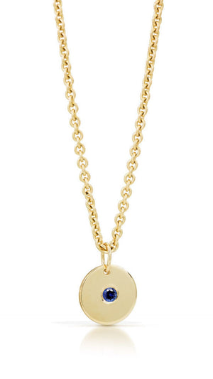 SAPPHIRE DISK NECKLACE