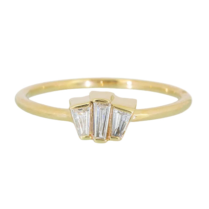 BAGUETTE PINKY RING | 14k GOLD & DIAMONDS