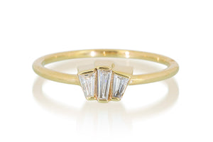 Baguette Pinky Ring | 14k Gold & Diamonds