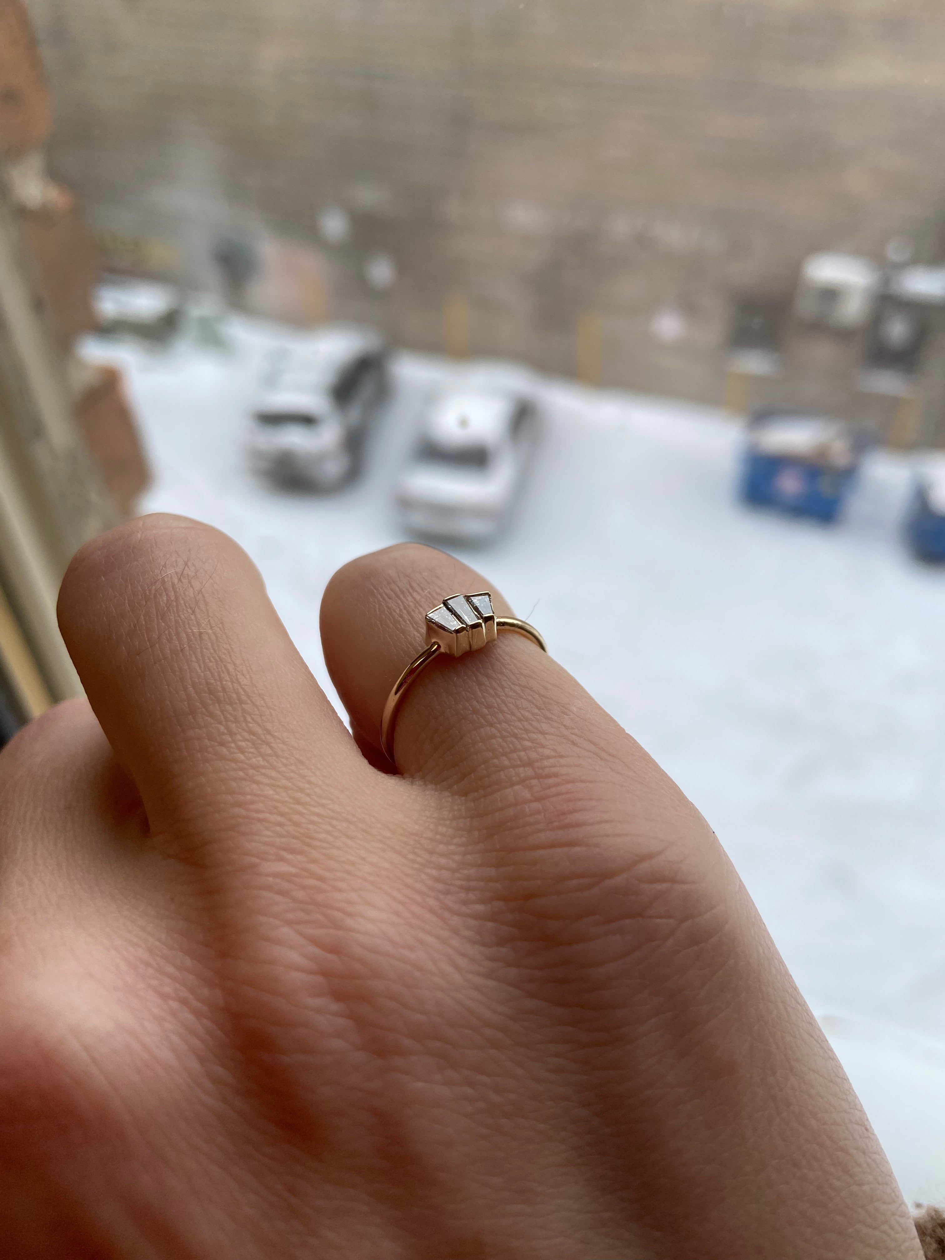 BAGUETTE PINKY RING | 14k GOLD & DIAMONDS